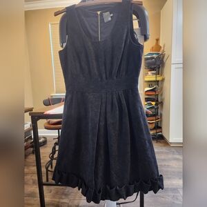 Taylor Black Sleeveless Ruffle-Hem Dress Screams Let's Party Size 6, New W/O Tag